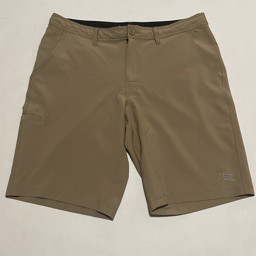 Da Hui Shorts Mens Size 36 X 11 Beige Tan Khaki Chino Casual Beach 5 Pockets